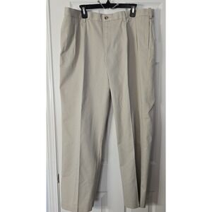 Savane Mens Khakis  Pants Size 38‎ X 32 Beige Pleated Front